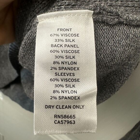 Nordstrom Sweater Mens Medium Gray Silk Blend Knit Preppy Long Sleeve Crewneck - Picture 5 of 7